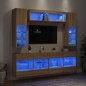 vidaXL 6-tlg. TV-Wohnwand mit LED-Leuchten Sonoma-Eiche vidaXL 6-tlg. TV-Wohnwand mit LED-Leuchten Sonoma-Eiche
