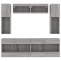 vidaXL 6-tlg. TV-Wohnwand mit LED-Leuchten Betongrau vidaXL 6-tlg. TV-Wohnwand mit LED-Leuchten Betongrau