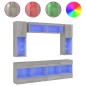 vidaXL 6-tlg. TV-Wohnwand mit LED-Leuchten Grau Sonoma vidaXL 6-tlg. TV-Wohnwand mit LED-Leuchten Grau Sonoma