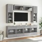 vidaXL 6-tlg. TV-Wohnwand mit LED-Leuchten Grau Sonoma vidaXL 6-tlg. TV-Wohnwand mit LED-Leuchten Grau Sonoma