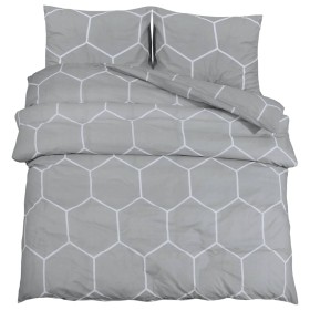 vidaXL Bettwäsche-Set Grau 260x220 cm Baumwolle