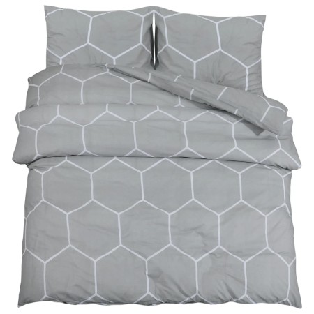 vidaXL Bettwäsche-Set Grau 240x220 cm Baumwolle