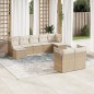 vidaXL 9-tlg. Garten-Sofagarnitur mit Kissen Beige Poly Rattan vidaXL 9-tlg. Garten-Sofagarnitur mit Kissen Beige Poly Rattan