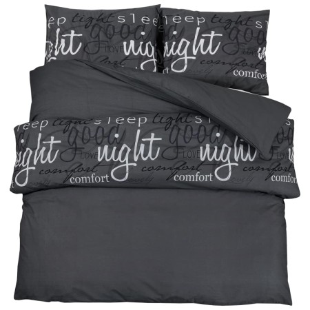 vidaXL Bettwäsche-Set Schwarz 155x220 cm Baumwolle