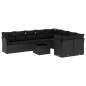 vidaXL 10-tlg. Garten-Sofagarnitur mit Kissen Schwarz Poly Rattan vidaXL 10-tlg. Garten-Sofagarnitur mit Kissen Schwarz Poly Rattan
