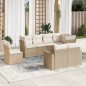 vidaXL 8-tlg. Garten-Sofagarnitur mit Kissen Beige Poly Rattan vidaXL 8-tlg. Garten-Sofagarnitur mit Kissen Beige Poly Rattan