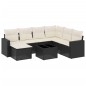 vidaXL 8-tlg. Garten-Sofagarnitur mit Kissen Schwarz Poly Rattan vidaXL 8-tlg. Garten-Sofagarnitur mit Kissen Schwarz Poly Rattan