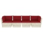 vidaXL Garten-Palettensofa 4-Sitzer mit Kissen Fichtenholz vidaXL Garten-Palettensofa 4-Sitzer mit Kissen Fichtenholz