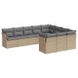 vidaXL 10-tlg. Garten-Sofagarnitur mit Kissen Beige Poly Rattan vidaXL 10-tlg. Garten-Sofagarnitur mit Kissen Beige Poly Rattan