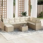 vidaXL 9-tlg. Garten-Sofagarnitur mit Kissen Beige Poly Rattan vidaXL 9-tlg. Garten-Sofagarnitur mit Kissen Beige Poly Rattan
