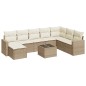 vidaXL 9-tlg. Garten-Sofagarnitur mit Kissen Beige Poly Rattan vidaXL 9-tlg. Garten-Sofagarnitur mit Kissen Beige Poly Rattan