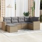 vidaXL 6-tlg. Garten-Sofagarnitur mit Kissen Beige Poly Rattan vidaXL 6-tlg. Garten-Sofagarnitur mit Kissen Beige Poly Rattan