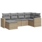 vidaXL 6-tlg. Garten-Sofagarnitur mit Kissen Beige Poly Rattan vidaXL 6-tlg. Garten-Sofagarnitur mit Kissen Beige Poly Rattan