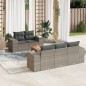 vidaXL 6-tlg. Garten-Sofagarnitur mit Kissen Grau Poly Rattan vidaXL 6-tlg. Garten-Sofagarnitur mit Kissen Grau Poly Rattan