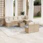 vidaXL 10-tlg. Garten-Sofagarnitur mit Kissen Beige Poly Rattan vidaXL 10-tlg. Garten-Sofagarnitur mit Kissen Beige Poly Rattan