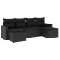 vidaXL 6-tlg. Garten-Sofagarnitur mit Kissen Schwarz Poly Rattan vidaXL 6-tlg. Garten-Sofagarnitur mit Kissen Schwarz Poly Rattan