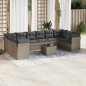 vidaXL 11-tlg. Garten-Sofagarnitur mit Kissen Grau Poly Rattan vidaXL 11-tlg. Garten-Sofagarnitur mit Kissen Grau Poly Rattan