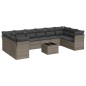 vidaXL 11-tlg. Garten-Sofagarnitur mit Kissen Grau Poly Rattan vidaXL 11-tlg. Garten-Sofagarnitur mit Kissen Grau Poly Rattan