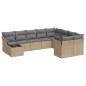 vidaXL 10-tlg. Garten-Sofagarnitur mit Kissen Beige Poly Rattan vidaXL 10-tlg. Garten-Sofagarnitur mit Kissen Beige Poly Rattan