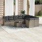 vidaXL 10-tlg. Garten-Sofagarnitur mit Kissen Grau Poly Rattan vidaXL 10-tlg. Garten-Sofagarnitur mit Kissen Grau Poly Rattan