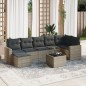 vidaXL 8-tlg. Garten-Sofagarnitur mit Kissen Grau Poly Rattan vidaXL 8-tlg. Garten-Sofagarnitur mit Kissen Grau Poly Rattan