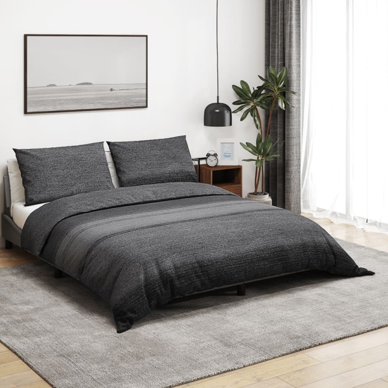 vidaXL Bettwäsche-Set Dunkelgrau 220x240 cm Baumwolle vidaXL Bettwäsche-Set Dunkelgrau 220x240 cm Baumwolle