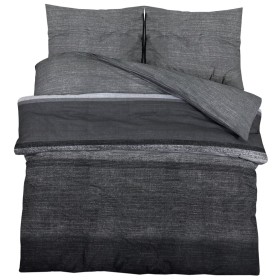 vidaXL Bettwäsche-Set Dunkelgrau 220x240 cm Baumwolle