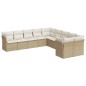 vidaXL 10-tlg. Garten-Sofagarnitur mit Kissen Beige Poly Rattan vidaXL 10-tlg. Garten-Sofagarnitur mit Kissen Beige Poly Rattan