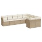 vidaXL 9-tlg. Garten-Sofagarnitur mit Kissen Beige Poly Rattan vidaXL 9-tlg. Garten-Sofagarnitur mit Kissen Beige Poly Rattan