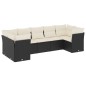 vidaXL 7-tlg. Garten-Sofagarnitur mit Kissen Schwarz Poly Rattan vidaXL 7-tlg. Garten-Sofagarnitur mit Kissen Schwarz Poly Rattan