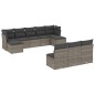vidaXL 10-tlg. Garten-Sofagarnitur mit Kissen Grau Poly Rattan vidaXL 10-tlg. Garten-Sofagarnitur mit Kissen Grau Poly Rattan