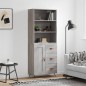 Highboard Grau Sonoma 69,5x34x180 cm Holzwerkstoff Highboard Grau Sonoma 69,5x34x180 cm Holzwerkstoff