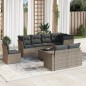 vidaXL 9-tlg. Garten-Sofagarnitur mit Kissen Grau Poly Rattan vidaXL 9-tlg. Garten-Sofagarnitur mit Kissen Grau Poly Rattan