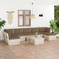 8-tlg. Garten-Sofagarnitur aus Paletten mit Kissen Fichtenholz 8-tlg. Garten-Sofagarnitur aus Paletten mit Kissen Fichtenholz