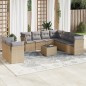 vidaXL 10-tlg. Garten-Sofagarnitur mit Kissen Beige Poly Rattan vidaXL 10-tlg. Garten-Sofagarnitur mit Kissen Beige Poly Rattan