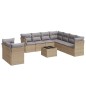 vidaXL 10-tlg. Garten-Sofagarnitur mit Kissen Beige Poly Rattan vidaXL 10-tlg. Garten-Sofagarnitur mit Kissen Beige Poly Rattan