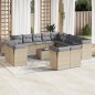 vidaXL 14-tlg. Garten-Sofagarnitur mit Kissen Beige Poly Rattan vidaXL 14-tlg. Garten-Sofagarnitur mit Kissen Beige Poly Rattan