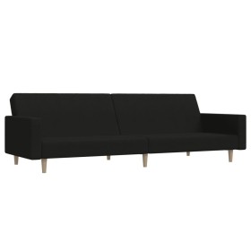 vidaXL Schlafsofa 2-Sitzer Schwarz Stoff