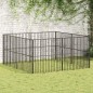 vidaXL Hundelaufstall 8-tlg. Schwarz Verzinkter Stahl vidaXL Hundelaufstall 8-tlg. Schwarz Verzinkter Stahl