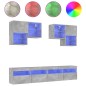 vidaXL 6-tlg. TV-Wohnwand mit LED-Leuchten Betongrau vidaXL 6-tlg. TV-Wohnwand mit LED-Leuchten Betongrau