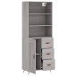 Highboard Grau Sonoma 69,5x34x180 cm Holzwerkstoff Highboard Grau Sonoma 69,5x34x180 cm Holzwerkstoff