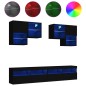 vidaXL 6-tlg. TV-Wohnwand mit LED-Leuchten Schwarz vidaXL 6-tlg. TV-Wohnwand mit LED-Leuchten Schwarz
