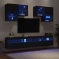 vidaXL 6-tlg. TV-Wohnwand mit LED-Leuchten Schwarz vidaXL 6-tlg. TV-Wohnwand mit LED-Leuchten Schwarz