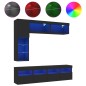 vidaXL 7-tlg. TV-Wohnwand mit LED-Leuchten Schwarz vidaXL 7-tlg. TV-Wohnwand mit LED-Leuchten Schwarz