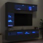 vidaXL 7-tlg. TV-Wohnwand mit LED-Leuchten Schwarz vidaXL 7-tlg. TV-Wohnwand mit LED-Leuchten Schwarz