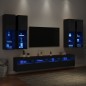 vidaXL 7-tlg. TV-Wohnwand mit LED-Leuchten Schwarz vidaXL 7-tlg. TV-Wohnwand mit LED-Leuchten Schwarz