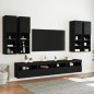 vidaXL 7-tlg. TV-Wohnwand mit LED-Leuchten Schwarz vidaXL 7-tlg. TV-Wohnwand mit LED-Leuchten Schwarz