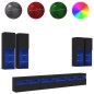 vidaXL 7-tlg. TV-Wohnwand mit LED-Leuchten Schwarz vidaXL 7-tlg. TV-Wohnwand mit LED-Leuchten Schwarz
