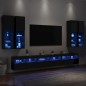 vidaXL 7-tlg. TV-Wohnwand mit LED-Leuchten Schwarz vidaXL 7-tlg. TV-Wohnwand mit LED-Leuchten Schwarz