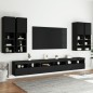 vidaXL 7-tlg. TV-Wohnwand mit LED-Leuchten Schwarz vidaXL 7-tlg. TV-Wohnwand mit LED-Leuchten Schwarz